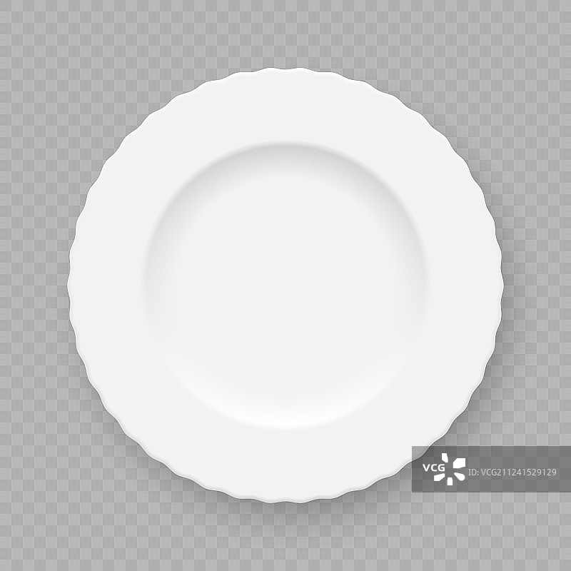 逼真的白色盘子图片素材