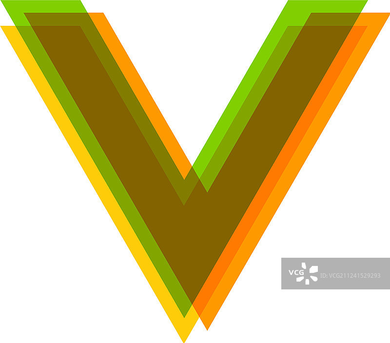 彩色字母V标志图标设计图片素材