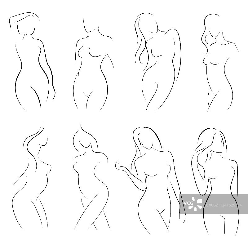 女性轮廓合集图片素材