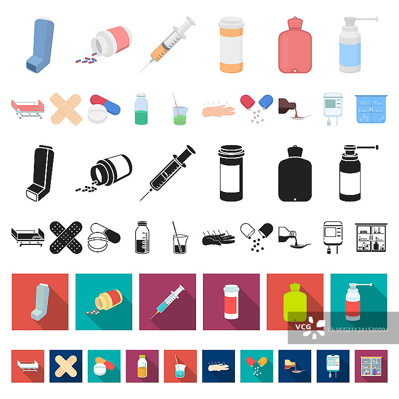 医药治疗卡通图标合集图片素材