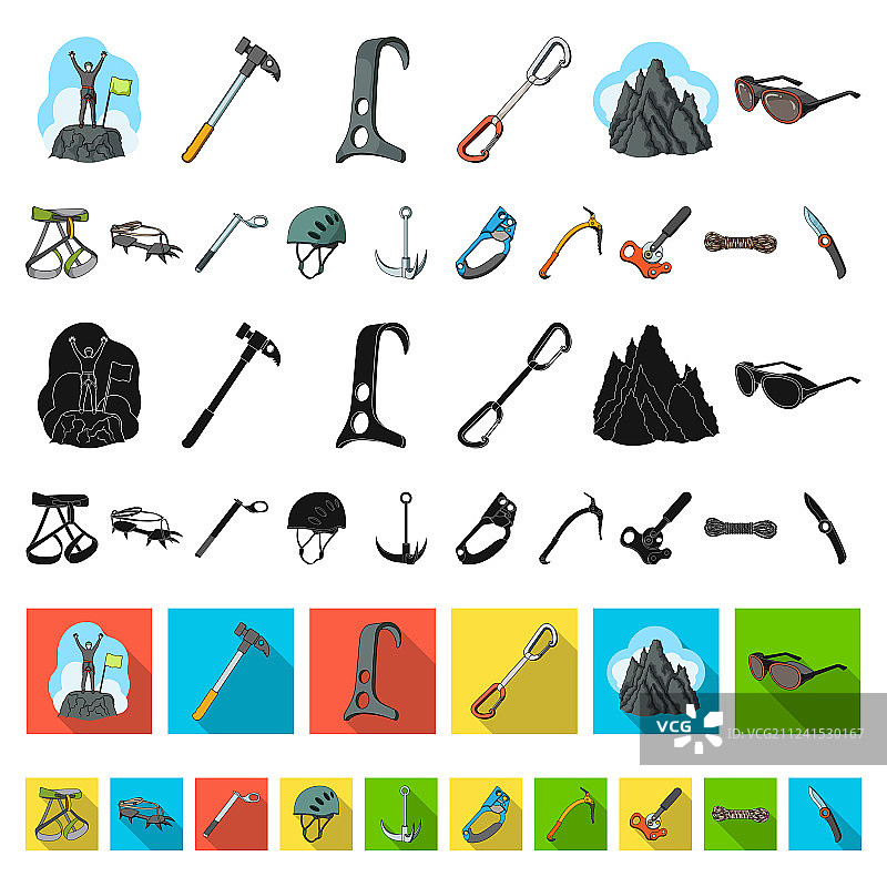登山卡通图标合集图片素材