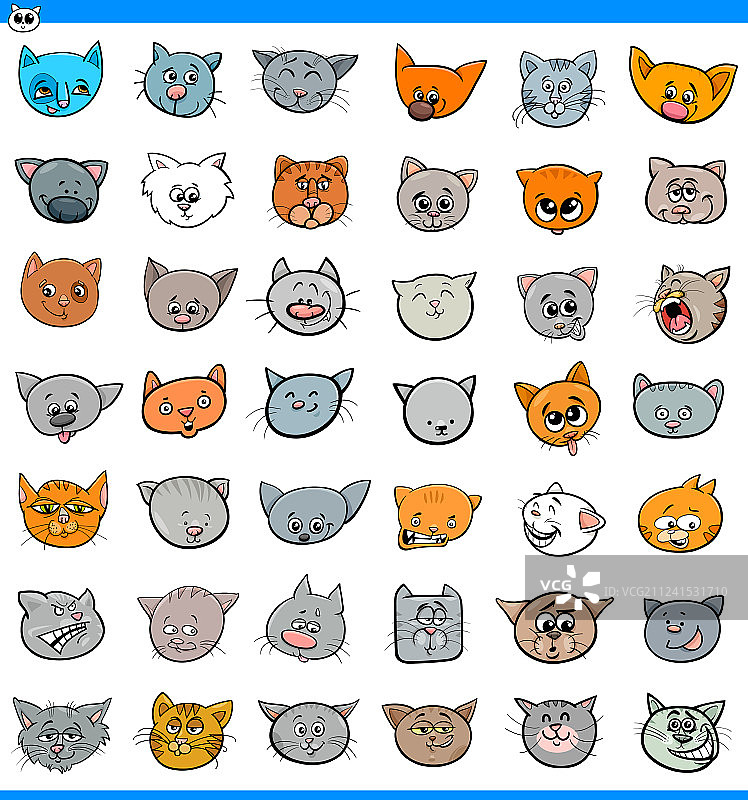 卡通猫和猫咪图标大合集图片素材