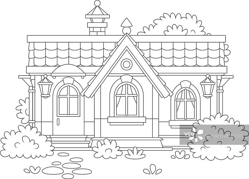 舒适的村庄小屋图片素材