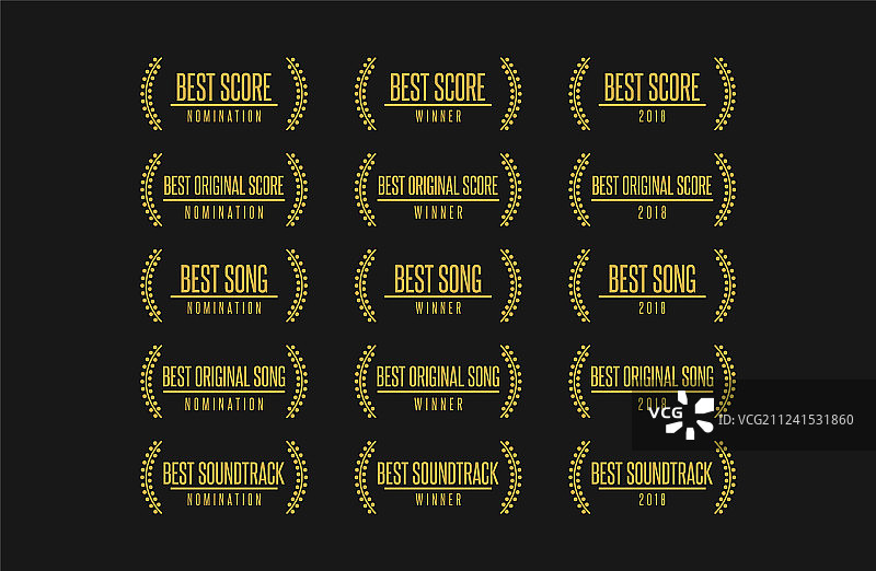 电影奖提名获胜者图标合集图片素材