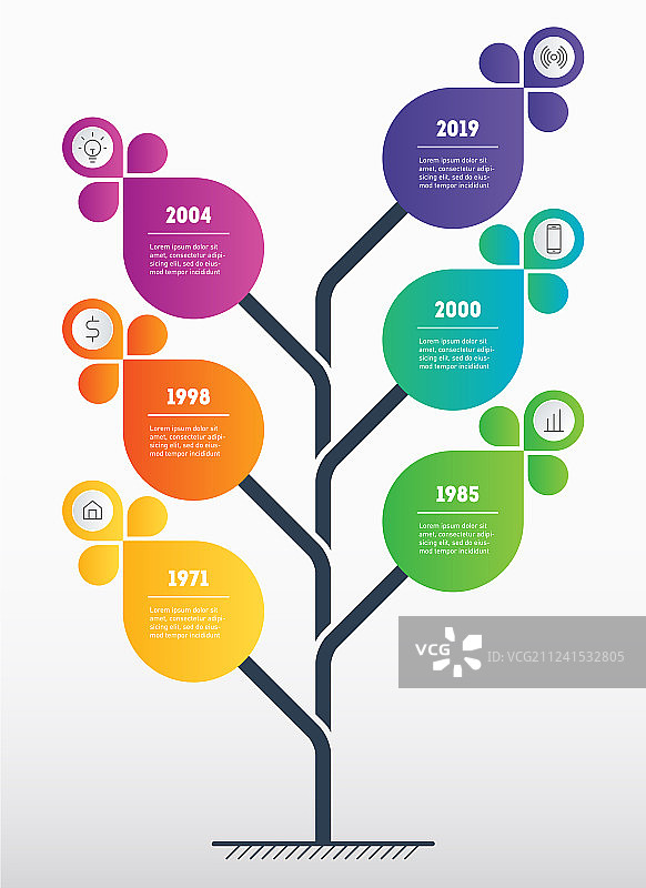 具有6个选项的商务演示概念网页图片素材