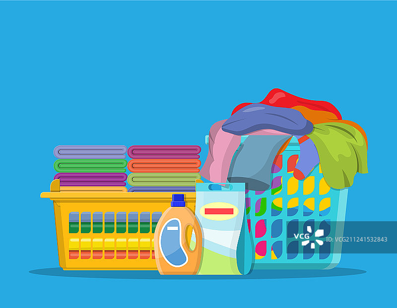 装在篮子里的待洗衣物或衣物图片素材