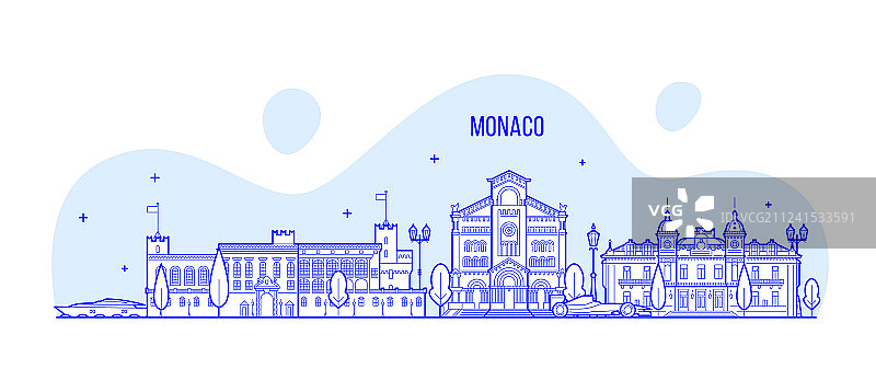 摩纳哥城市天际线建筑图片素材