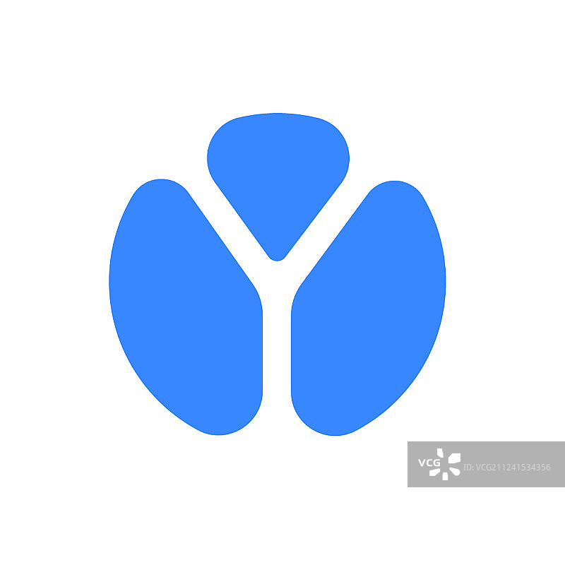 字母Y现代蓝色字体图标图片素材
