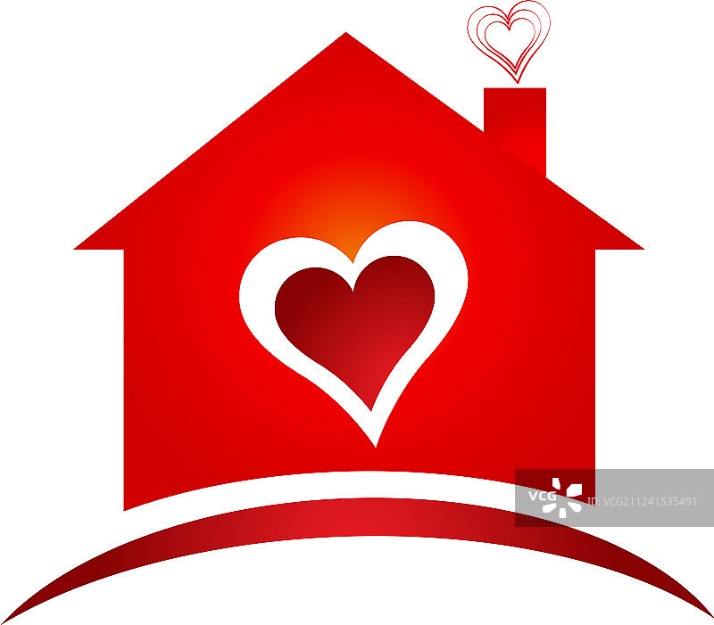 心形房屋标志创意设计图片素材