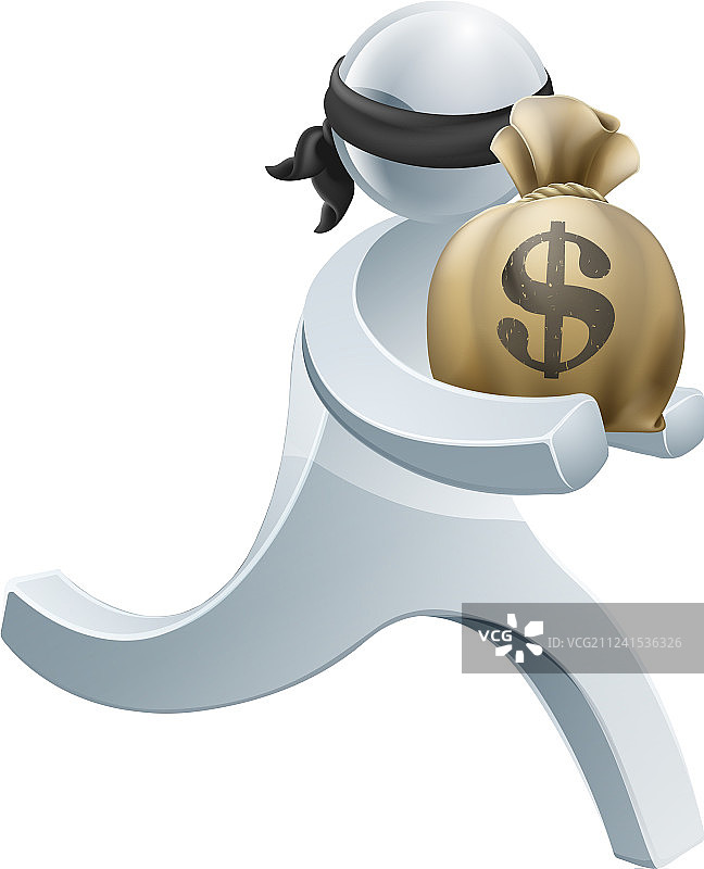 银色人物窃贼概念图片素材