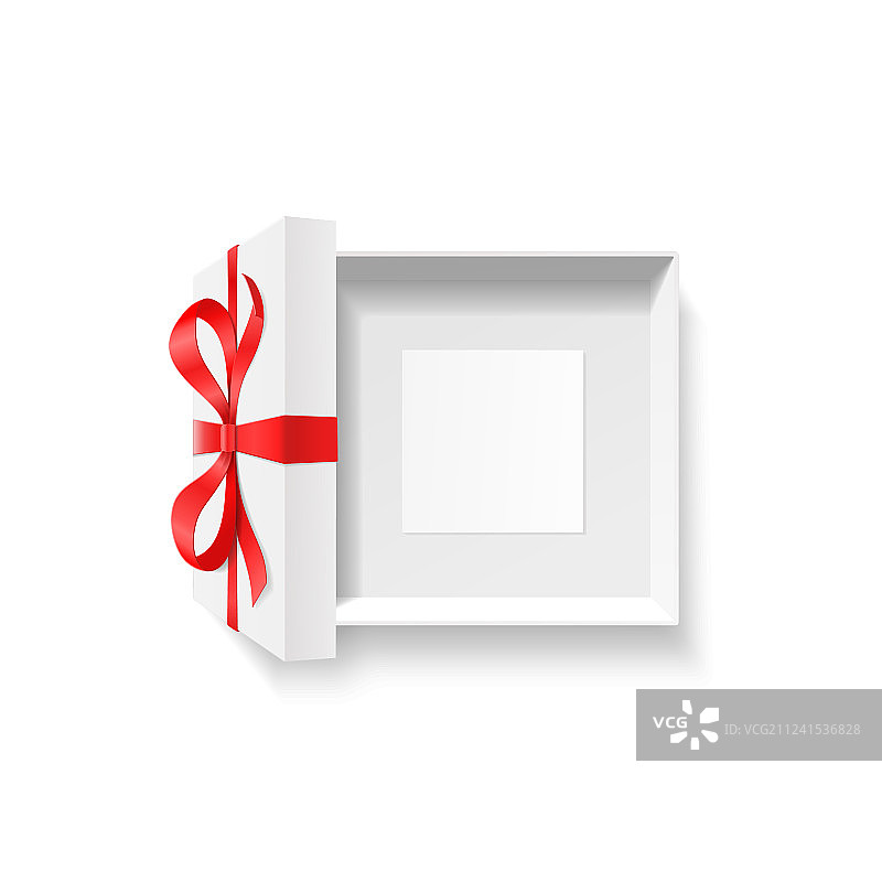 空置的红色礼品盒与蝴蝶结图片素材