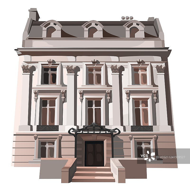 欧美风格的三层楼房图片素材