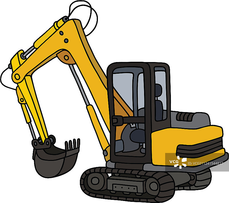 黄色小型挖掘机图片素材