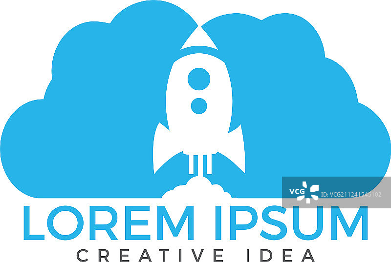 火箭与云彩标志设计图片素材