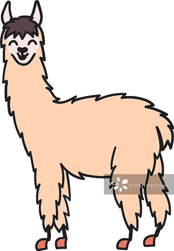 可爱的美洲驼角色图片素材