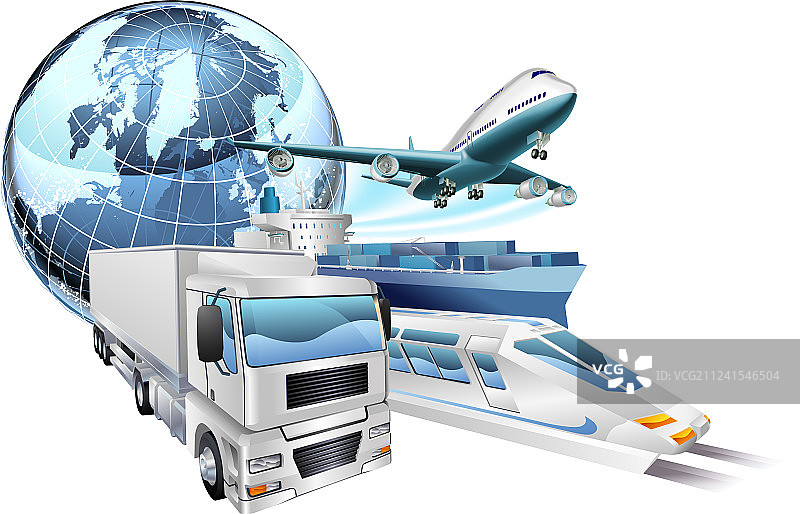 物流运输地球概念图片素材