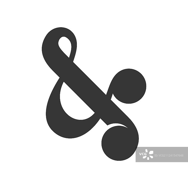 白色背景上的“&”符号图片素材