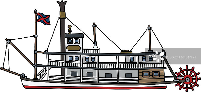 老式明轮蒸汽船图片素材