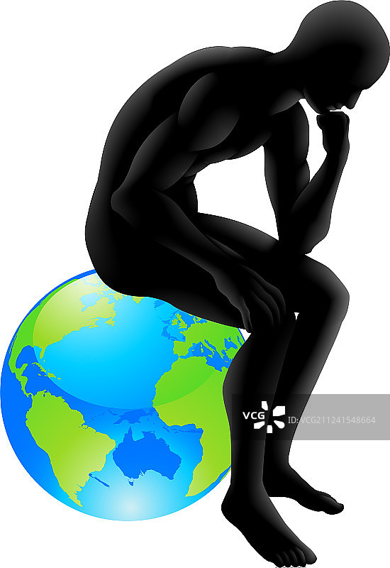 地球思考者概念图片素材
