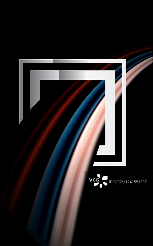 彩虹流体颜色波和金属几何图片素材