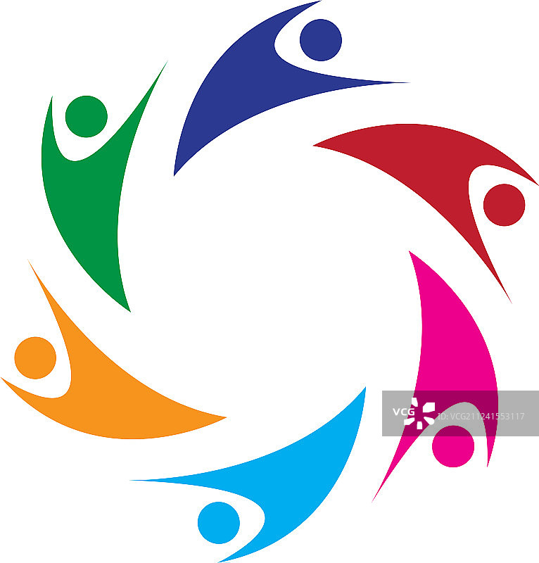 团队合作飞人标志图片素材