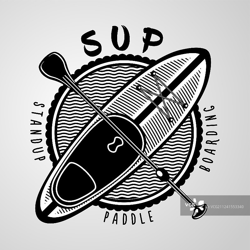 复古桨板运动标志图片素材