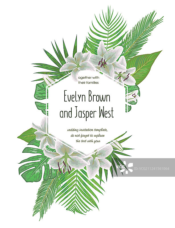 婚礼花卉请柬卡片图片素材