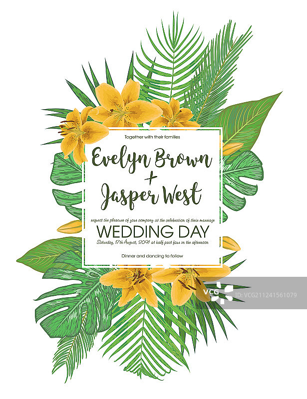 婚礼花卉请柬卡片图片素材