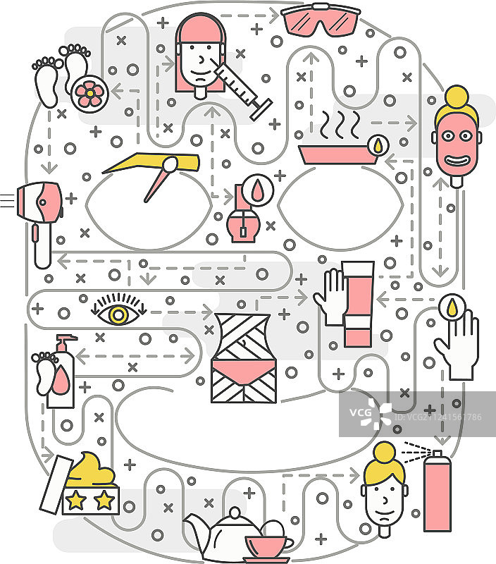 细线条艺术美妆海报banner模板图片素材