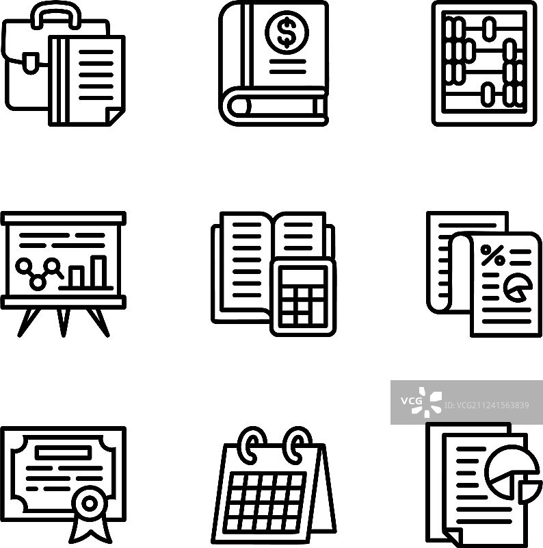 税务图标轮廓样式图片素材