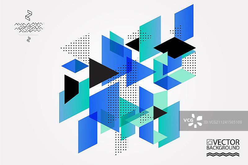 扁平风3D几何时尚背景图片素材