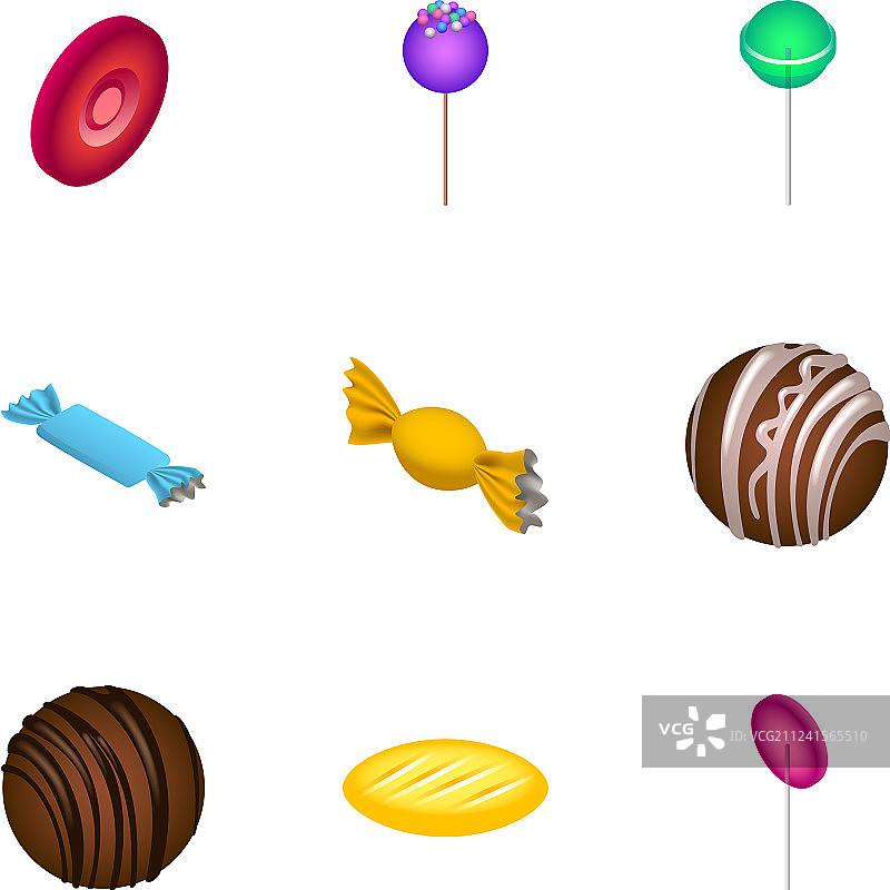糖果图标2.5D风格图片素材