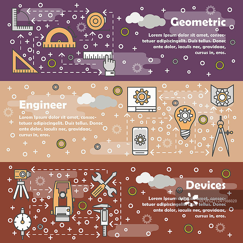 细线工程师网页横幅模板图片素材