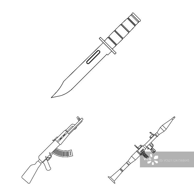 武器和枪支图标集图片素材