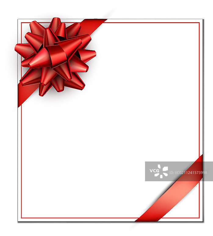 红色蝴蝶结白色节日贺卡图片素材