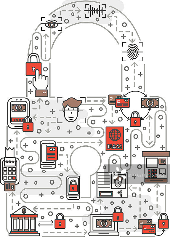 安全海报banner模板细线设计图片素材