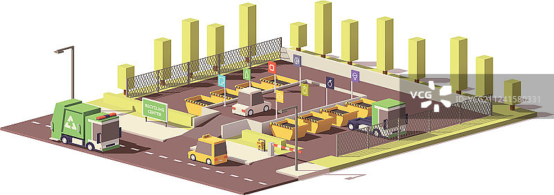 扁平风格垃圾收集中心图片素材