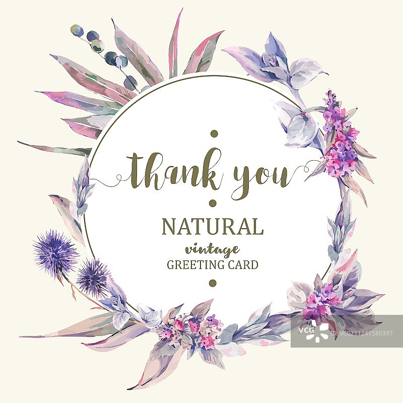 复古风花卉贺卡花束图片素材