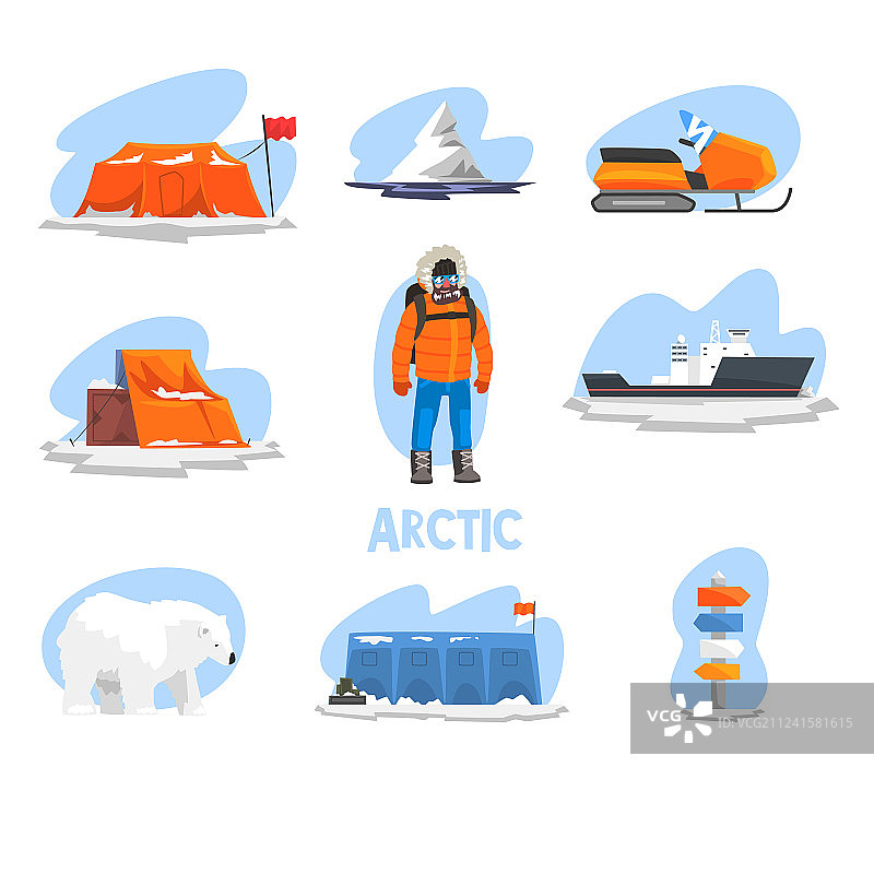 北极探险之旅：极地探险家图片素材