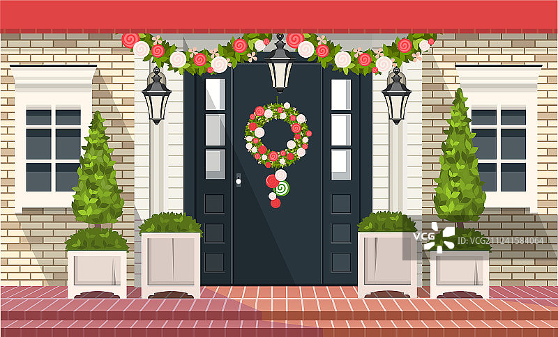 圣诞节入口门装饰图片素材