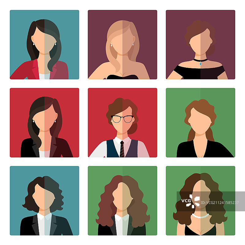 成年女性头像图标合集图片素材