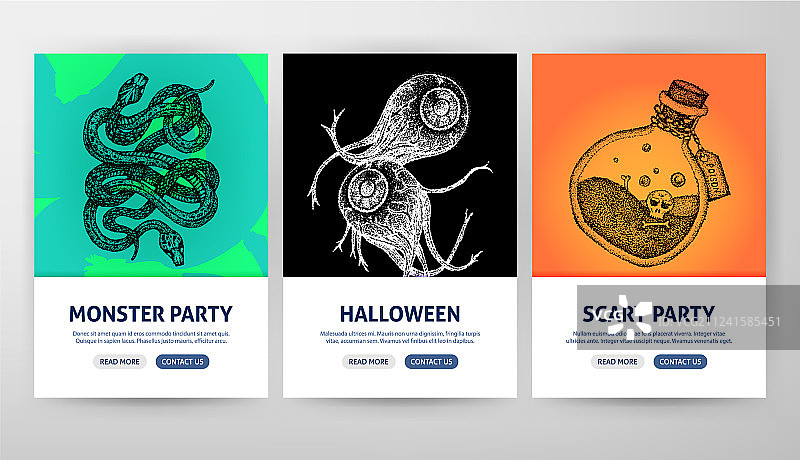 万圣节快乐网页宣传单概念图片素材