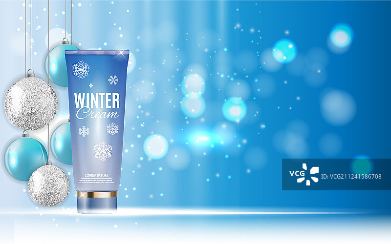 手部护理冬季护手霜瓶软管模板图片素材