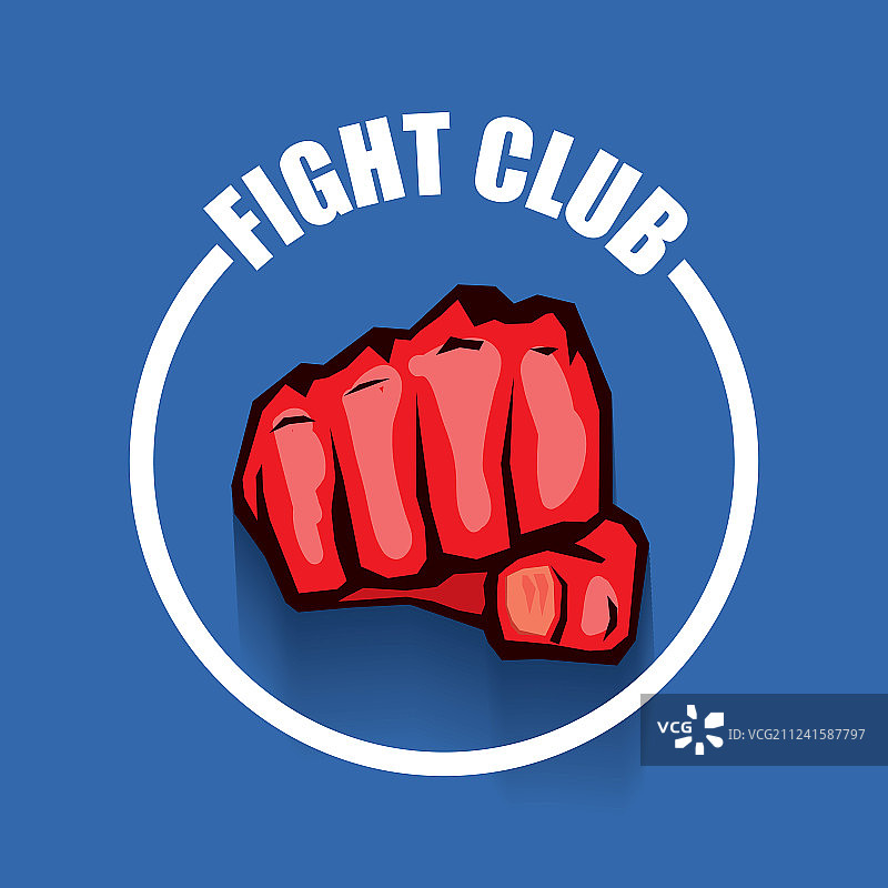 红色拳头搏击俱乐部标志图片素材