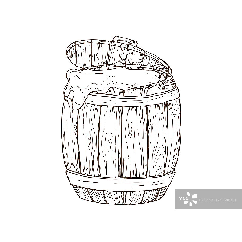手绘桶图片素材