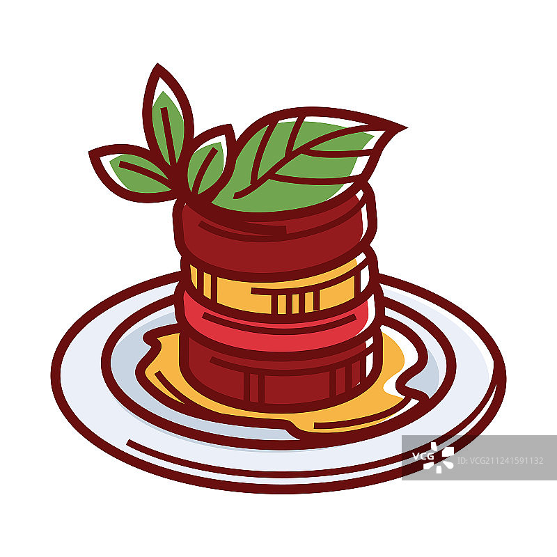 著名的法式蔬菜杂烩配酱汁和香草图片素材