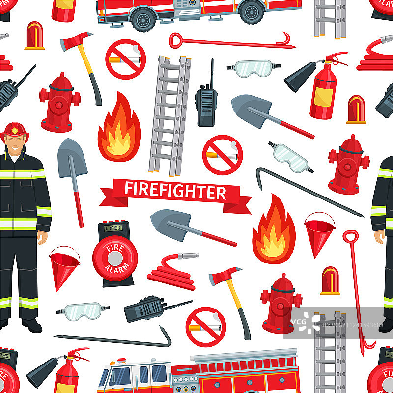 消防图案无缝背景图片素材