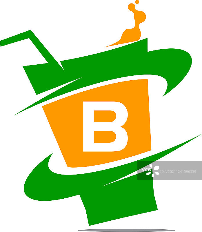 餐厅饮品首字母B设计图片素材