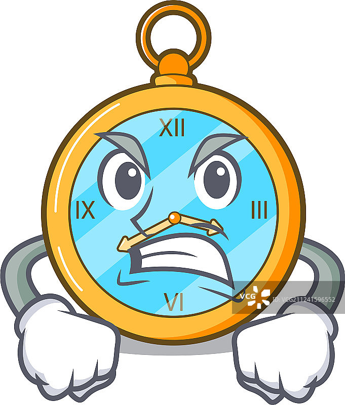卡通形象上的愤怒的古董手表图片素材