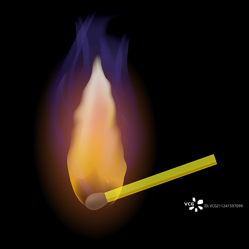 燃烧的火柴火焰图片素材